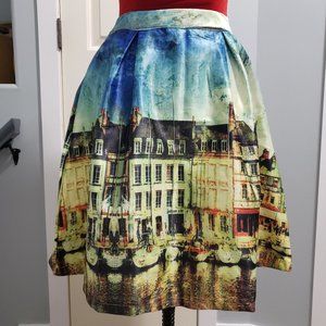 Pleated City by the Water Skirt